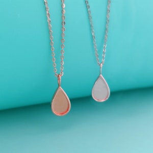 925 Sterling Silver Teardrop Necklace Setting, Breastmilk Jewelry Keepsake Breastmilk Ashes Hair Resin Jewelry Blank Components