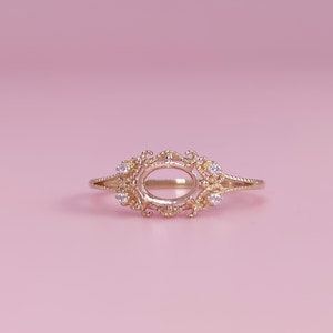 Solid Gold Enchanted Lace Blank Ring Setting, 10k 14k Gold Ring, Breastmilk Ring, Breastmilk Ashes Hair Resin Jewelry Blank Components