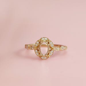 Solid Gold Eternal Blossom Blank Ring Setting, 10k 14k Gold Ring, Breastmilk Ring, Breastmilk Ashes Hair Resin Jewelry Blank Components
