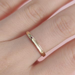 Solid Gold Ring Setting, 10k 14k Gold Ring, Simple Line milk Ring, milk Ashes Hair Resin Jewelry Blank Components