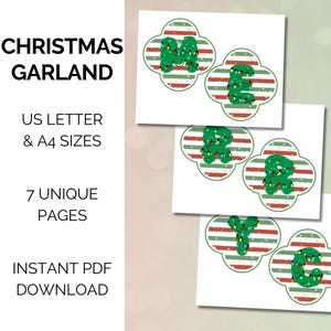 Christmas Garland Digital Download | Fun & Colorful Xmas Garland | Printable Garland | DIY Christmas Decor