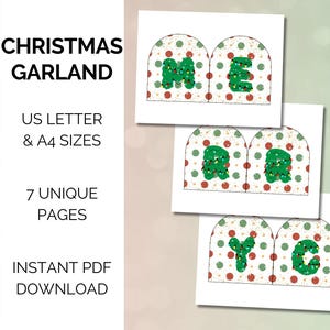 Christmas Garland Digital Download | Fun & Colorful Xmas Garland | Printable Garland | DIY Christmas Decor
