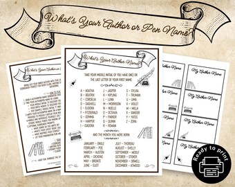 Printable Book Club Game: Author Name Icebreaker (PDF Download)