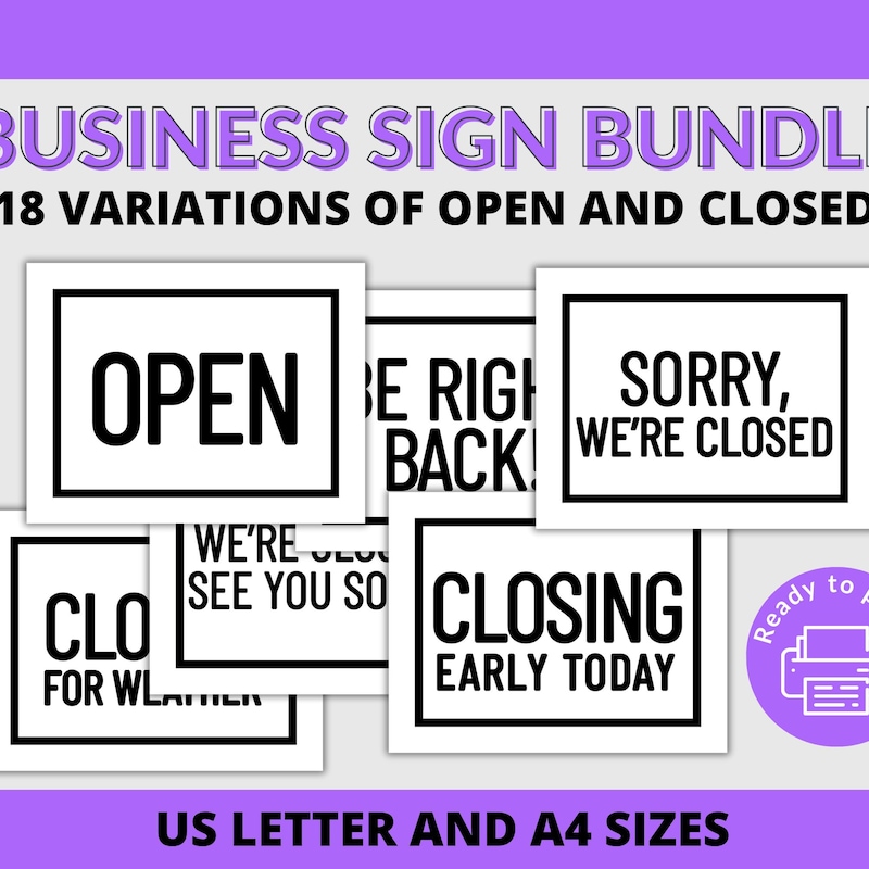 Closing Early Sign - Etsy