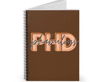 Cuaderno espiral naranja y marrón Phabulous de PHD: línea rayada