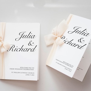 Printable Wedding Program - Catholic Wedding Ceremony Program (Classic + Minimalist) | Full Mass, Order of Service | Template Download