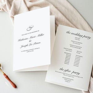 Printable Wedding Program - Catholic Wedding Ceremony Program (Classic + Minimalist)