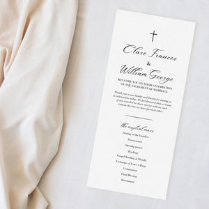Printable Wedding Program- Catholic Wedding Program | Nuptial | Downloadable Template | Customizable | Classic, Elegant, + Minimalist