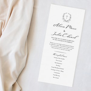 Printable Catholic Wedding Program Template - Instant Download
