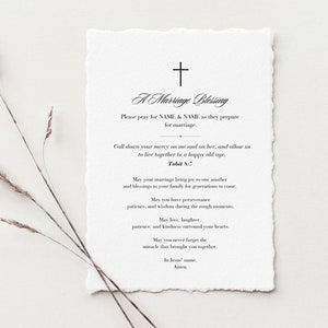 Plantilla de tarjeta de oración de boda imprimible - Descarga instantánea
