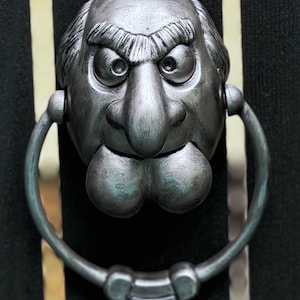 Muppets Christmas Carol Inspired Statler Door Knocker, Magnet Embedded, Hand Painted and Finished