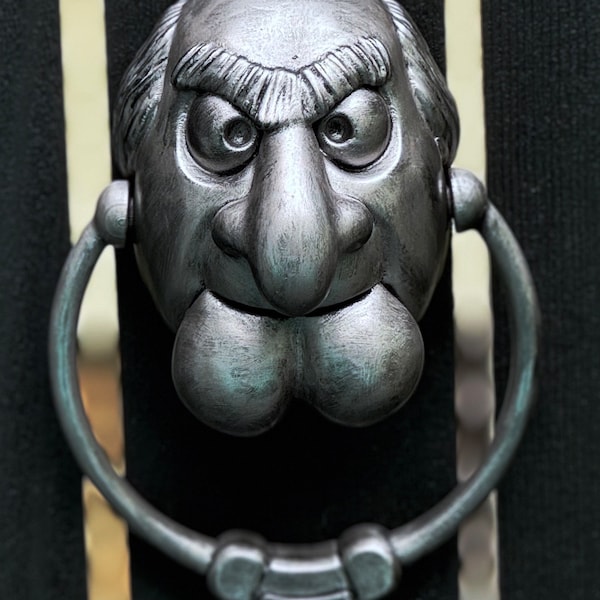 Muppets Christmas Carol Inspired Statler Door Knocker, Magnet Embedded, Hand Painted and Finished