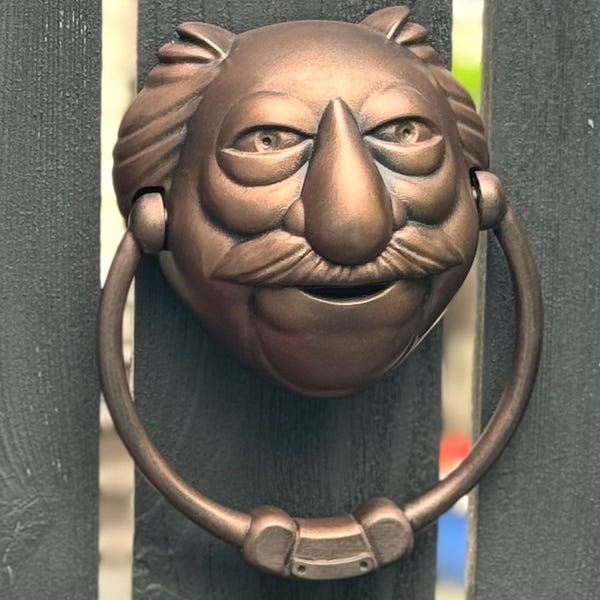 Muppets Christmas Carol Inspired Waldorf Door Knocker, Magnet Embedded, Hand Painted and Finished