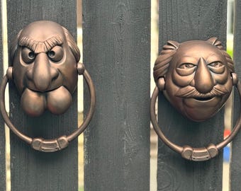 Muppets Christmas Carol Door Knockers: Statler & Waldorf Fan Art - Cruise Decor