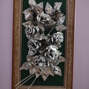 handmade tin metal painting