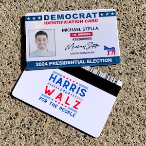 KAMALA HARRIS - DEMOCRAT - Custom id Card - With Your Face
