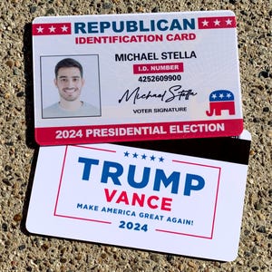 DONALD TRUMP - REPUBLICAN - Custom id Card - With Your Face