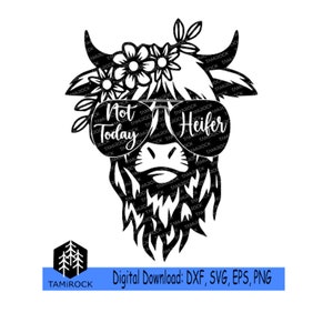 面白いハイランド牛の SVG 画像 - Cricut で動作