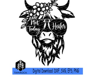 Imagen SVG de vaca de las tierras altas divertida: funciona con Cricut