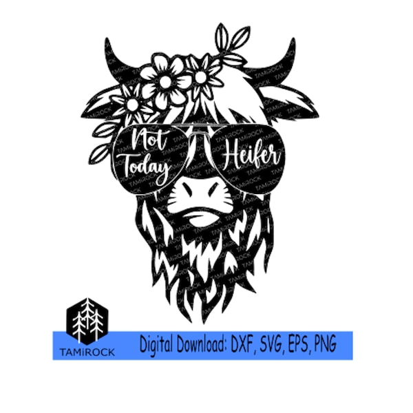 Funny Highland Cow SVG Image - Works with Cricut