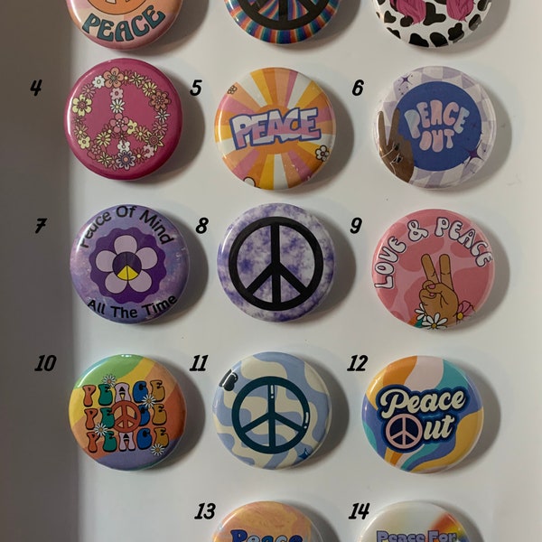 Peace Sign Button Pins