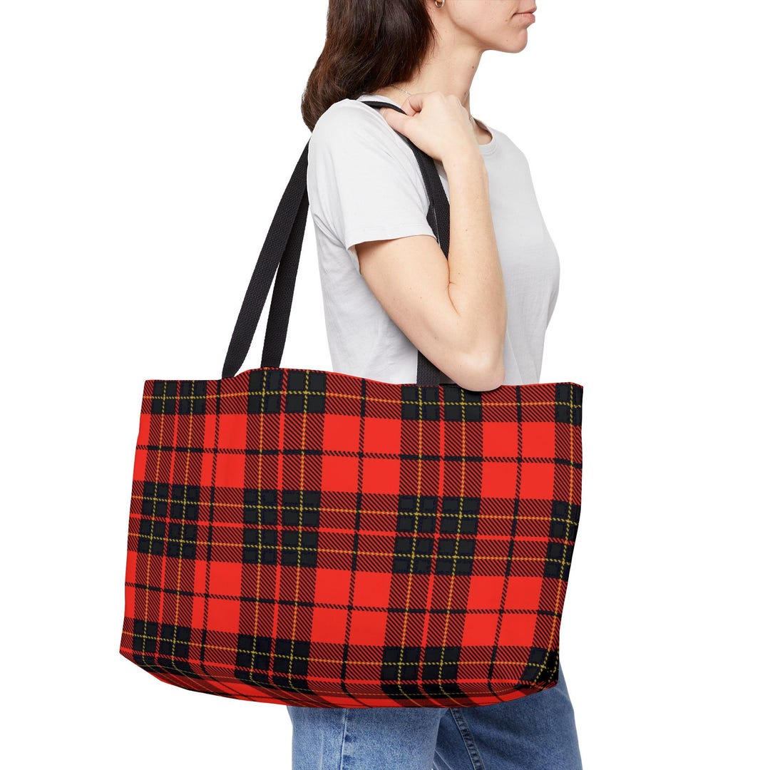 Red Plaid Dance Bag, Tartan Weekender Bag, Travel Essentials Bag ...
