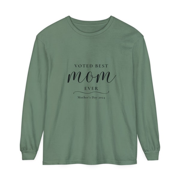 Voted Best Mom Ever Happy Mother's Day 2024 Sweater Top Gift Ideas Long Sleeve T-Shirt