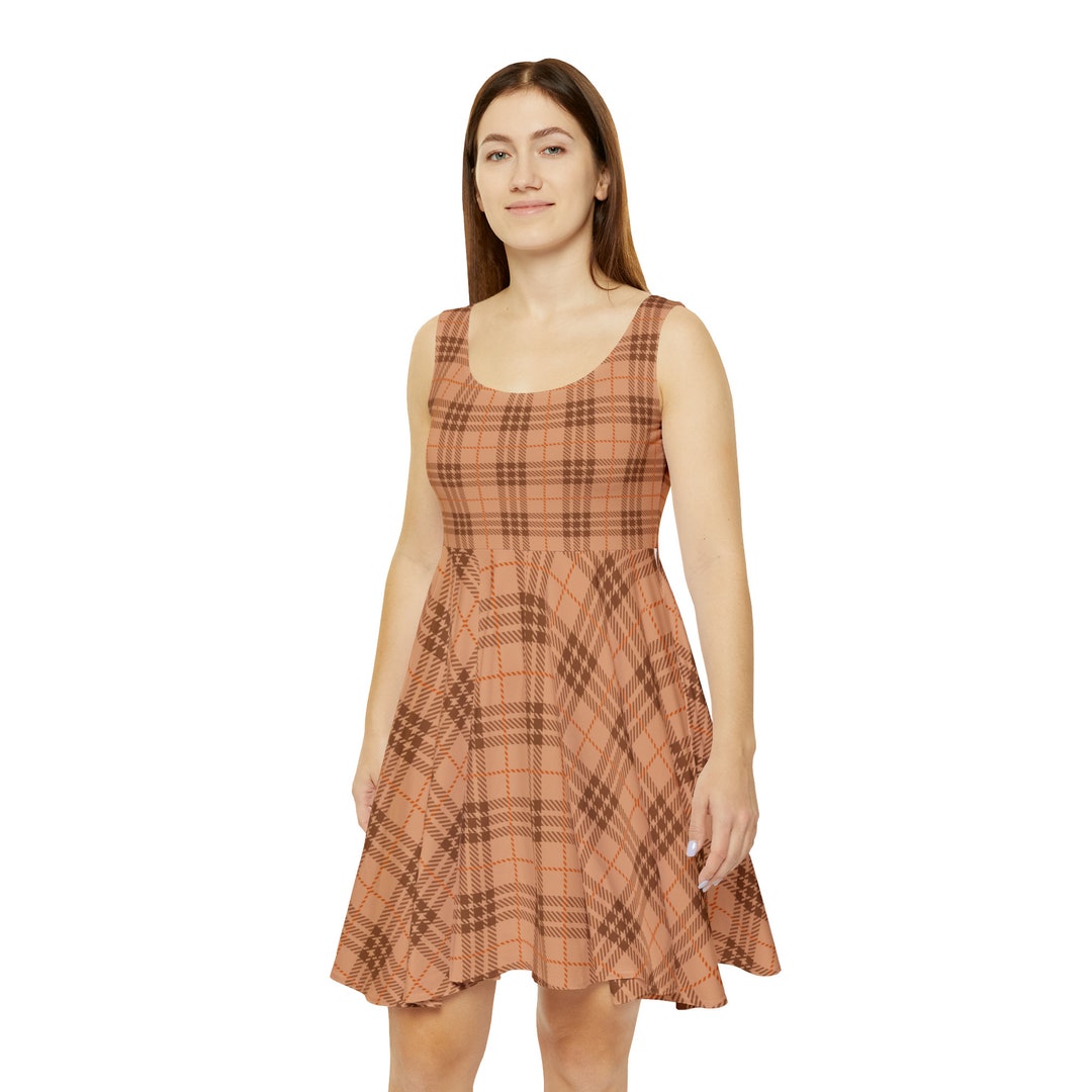 Orange Plaid Tartan Women's Joggers