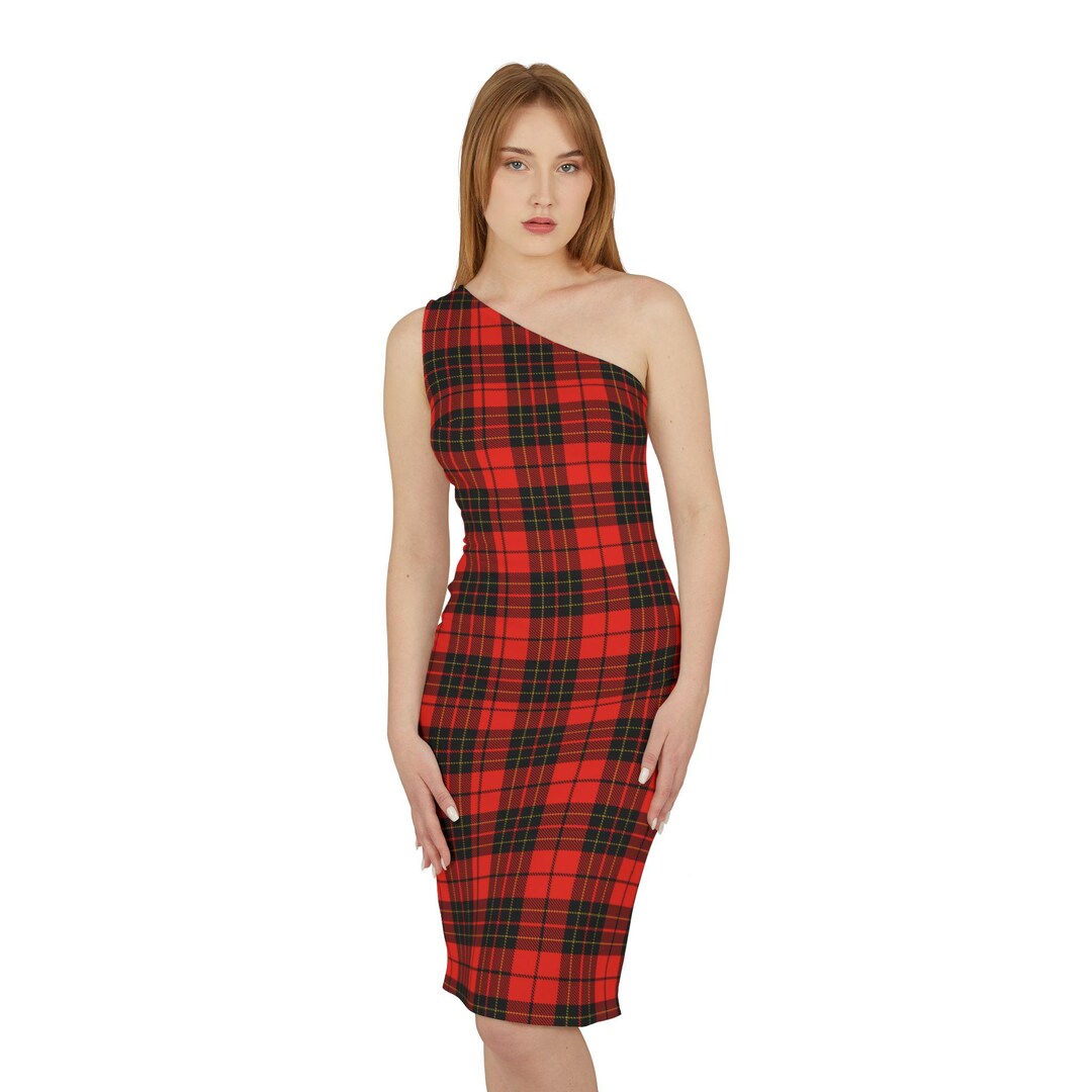 Flannel Checkered Bodycon Dress Aesthetic Plaid Dress Store