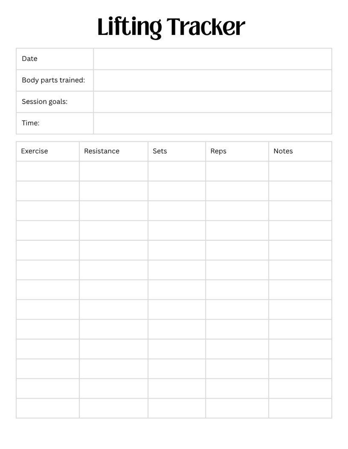 Strength Training Tracker - Etsy