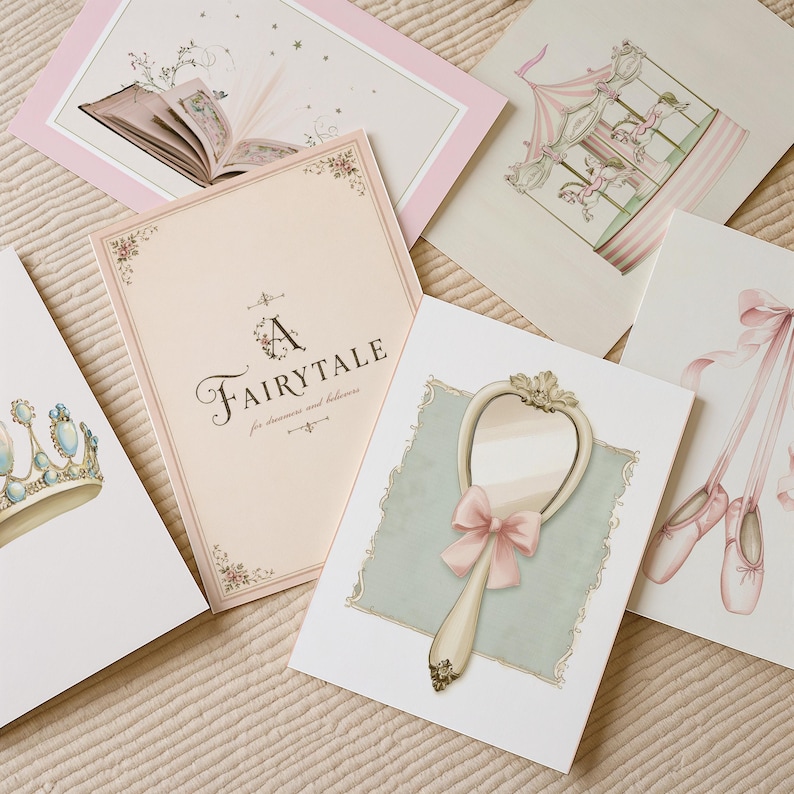 Fairytale Wall Art Bundle, Princess Nursery Decor, Storybook Prints, Little Girls Room Decor, Set of 25 Digital Prints, Initial Printable image 7