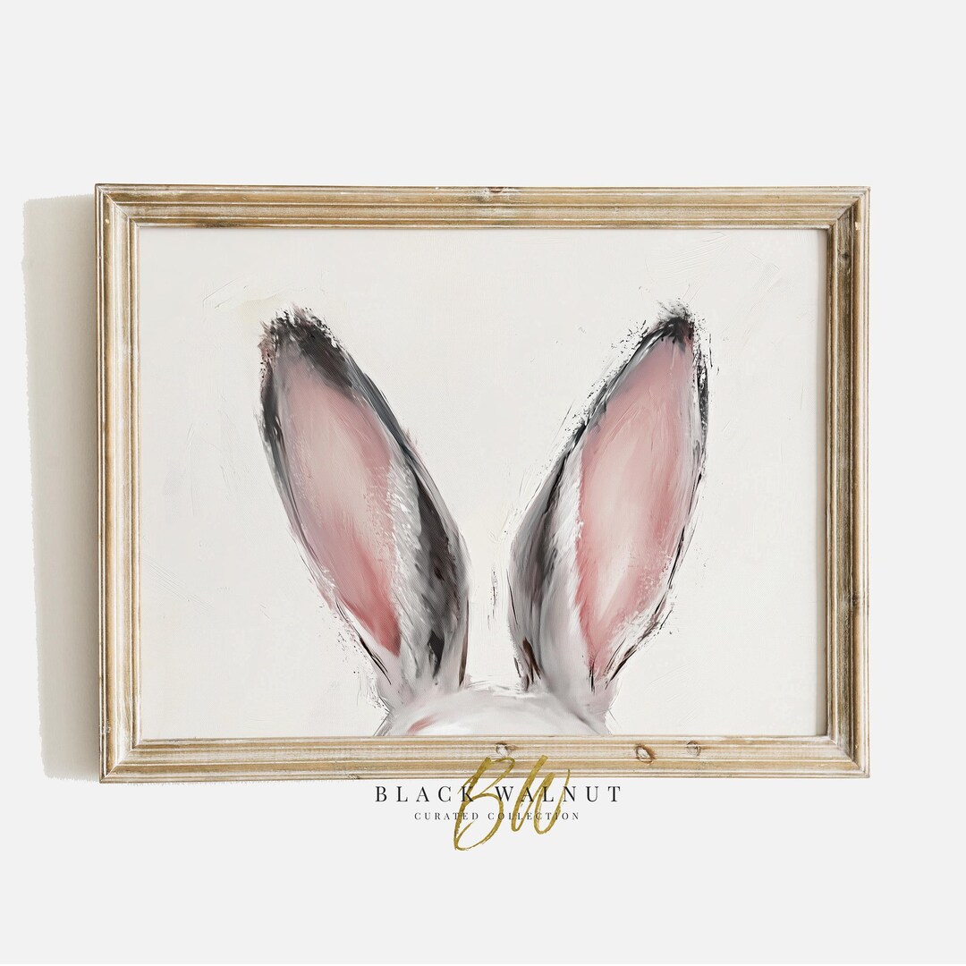 Bunny Ears Print, Easter Bunny Printable Wall Art, Rabbit Painting ...