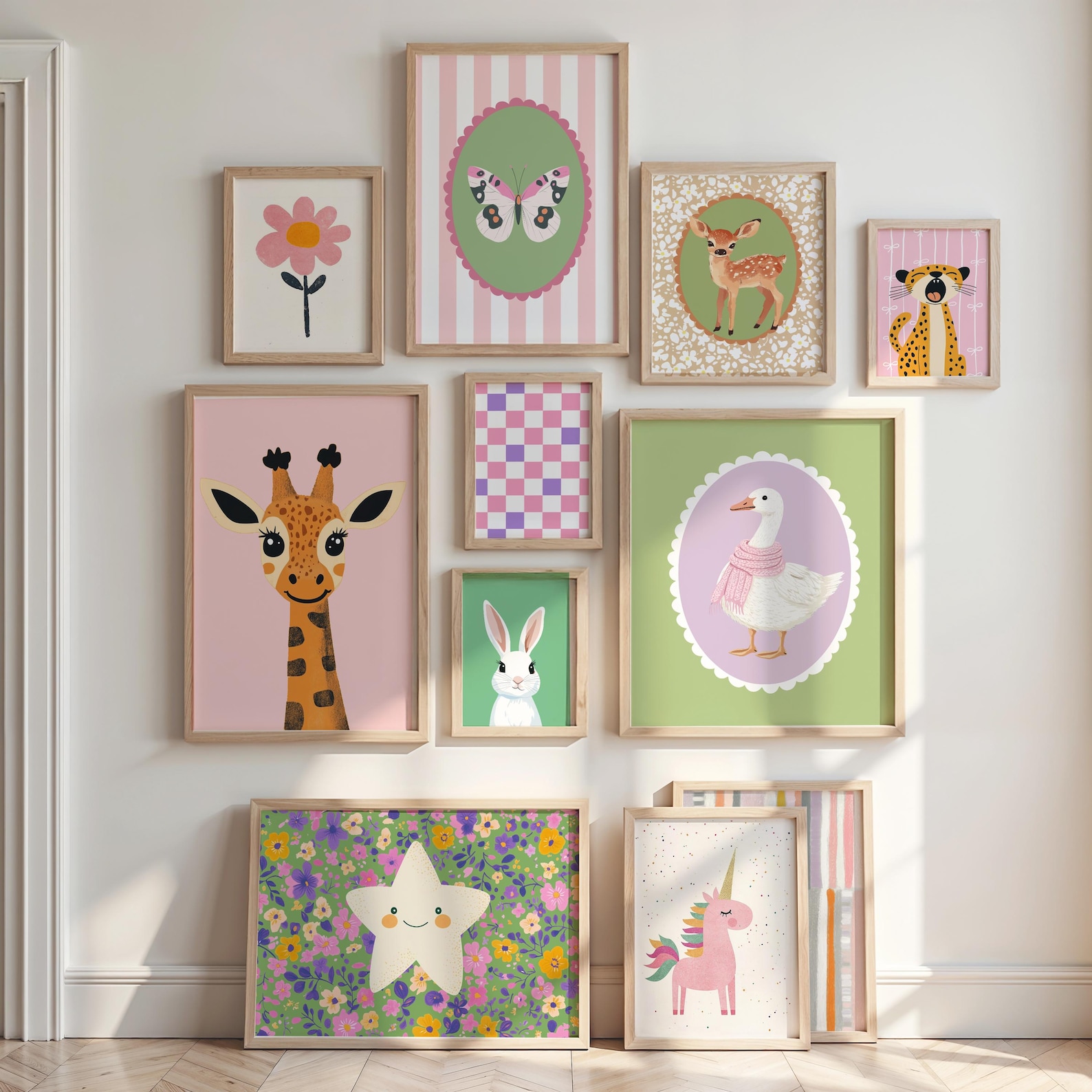 Girls Room Prints, Pastel Nursery Wall Art, Girl Playroom Gallery Wall ...