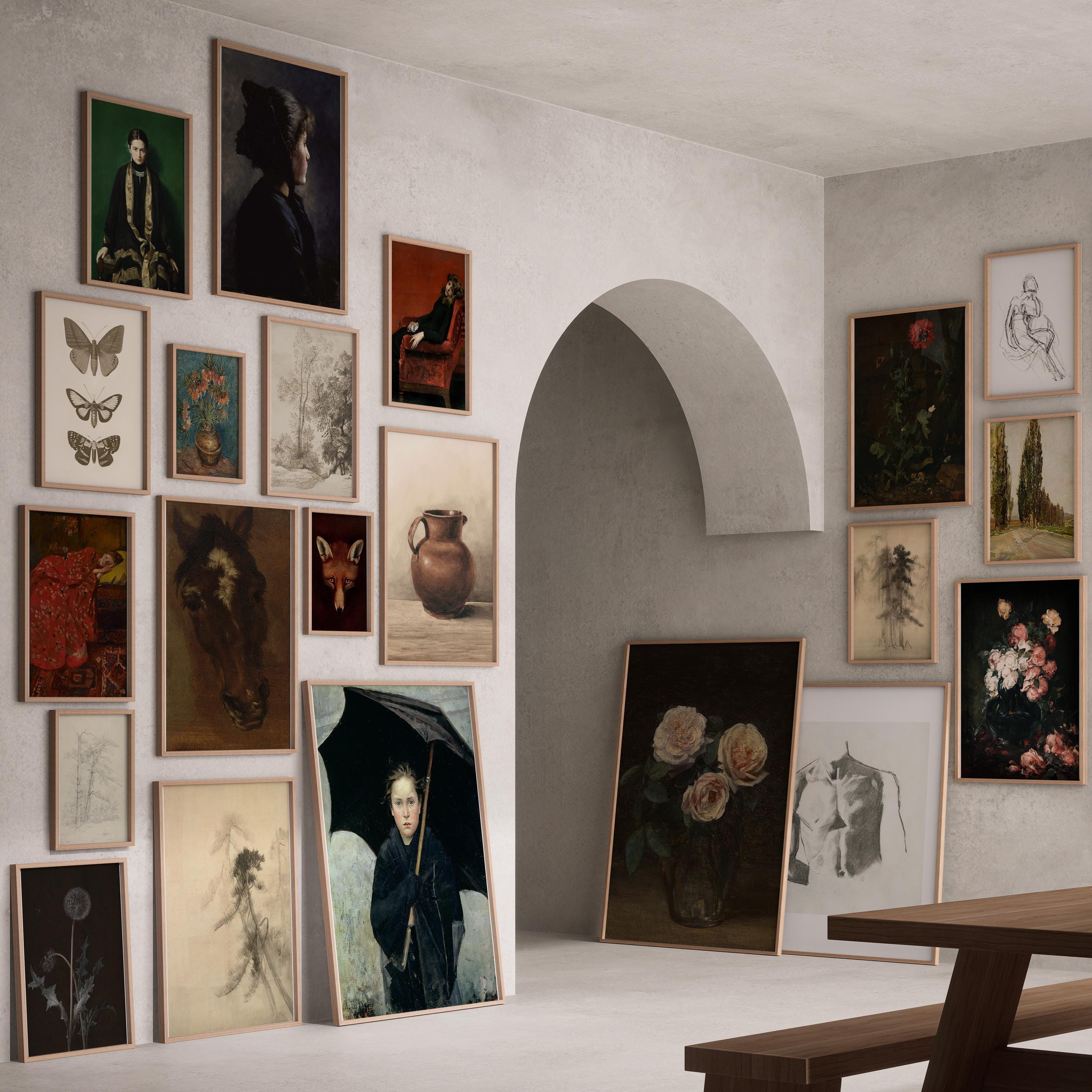 Vintage Moody Prints, Printable Dark Academia Gallery Wall Set Bundle ...