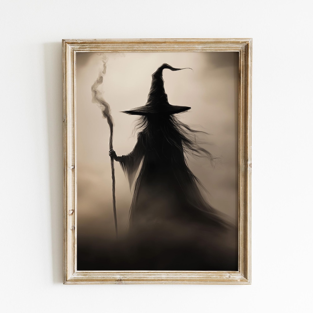 Halloween Witch Wall Art Print, Witchy Digital Print, Moody Printable ...