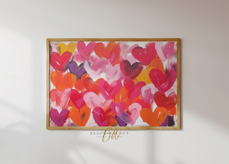 Graffiti Hearts Art Print, Digital Print, Printable Wall Art, Valentine