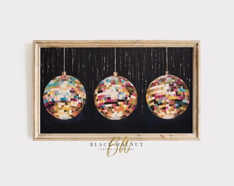 Disco Balls TV Art, Samsung Frame TV New Years Eve Painting, Party Frame TV Art, Digital Download, Birthday Party Frame Tv Art Painting
