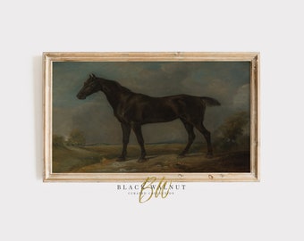 TV Art Dark Academia, Vintage paard Samsung Frame TV, Moody Horse Painting, Cottagecore Aesthetic, Instant Digitale Download