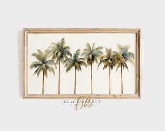 Cadre TV art palmiers peinture, art tropical abstrait pour Samsung cadre TV, botanique minimaliste moderne, esthétique d'été téléchargement numérique