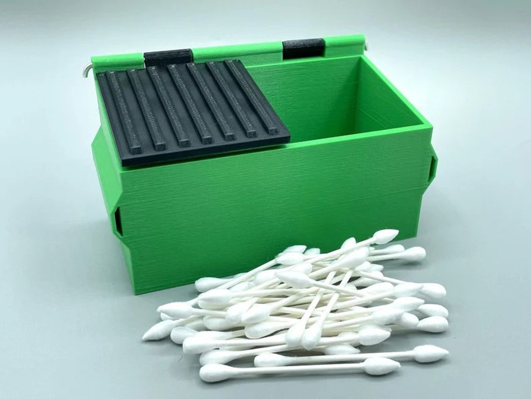 Desktop Dumpster / Cotton Swab Storage / Qtip Dumpster / Mini Trashcan / Dab Dumpster / Small