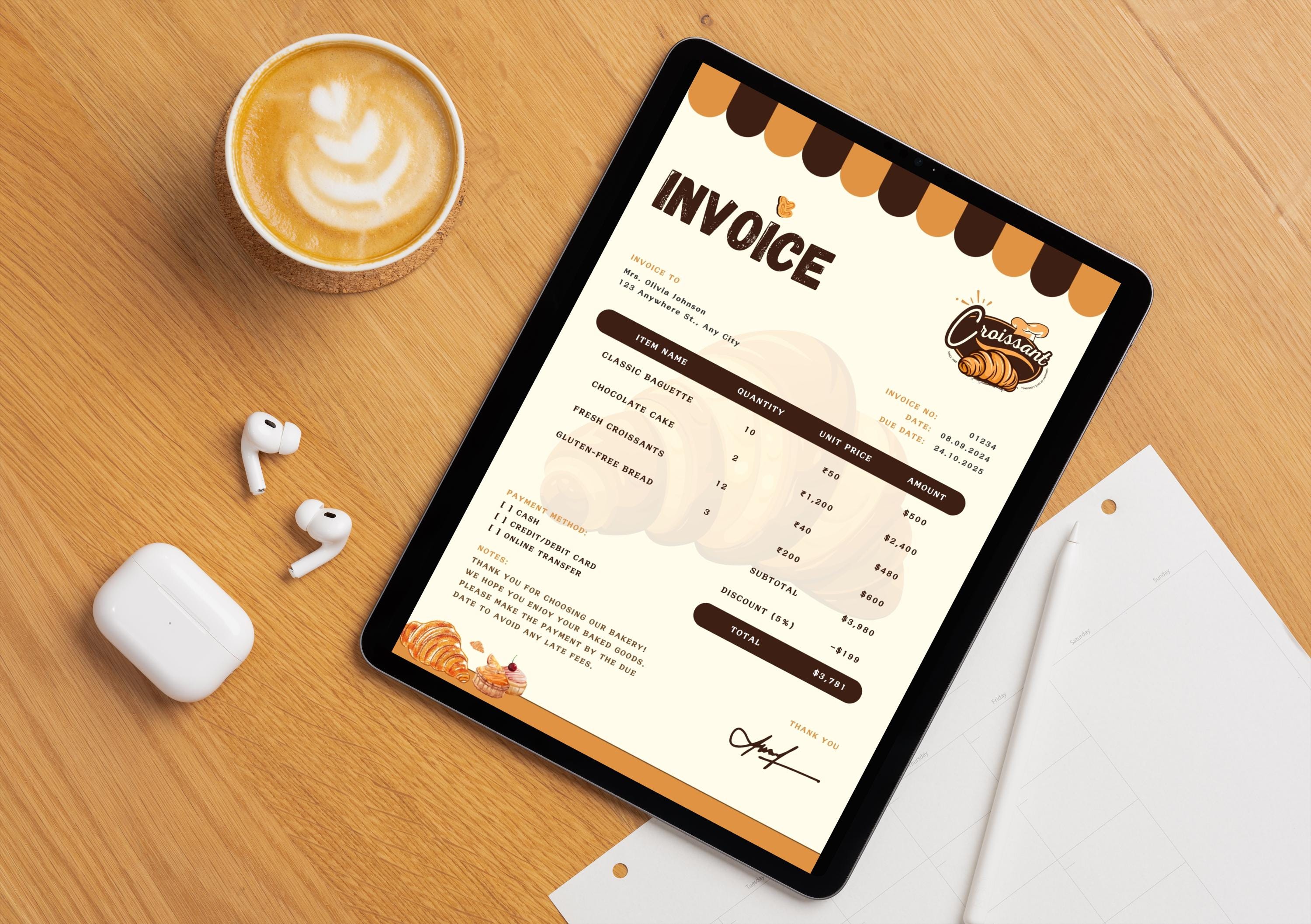 Invoice Template, Receipt Template Canva, Custom Invoice Templates ...