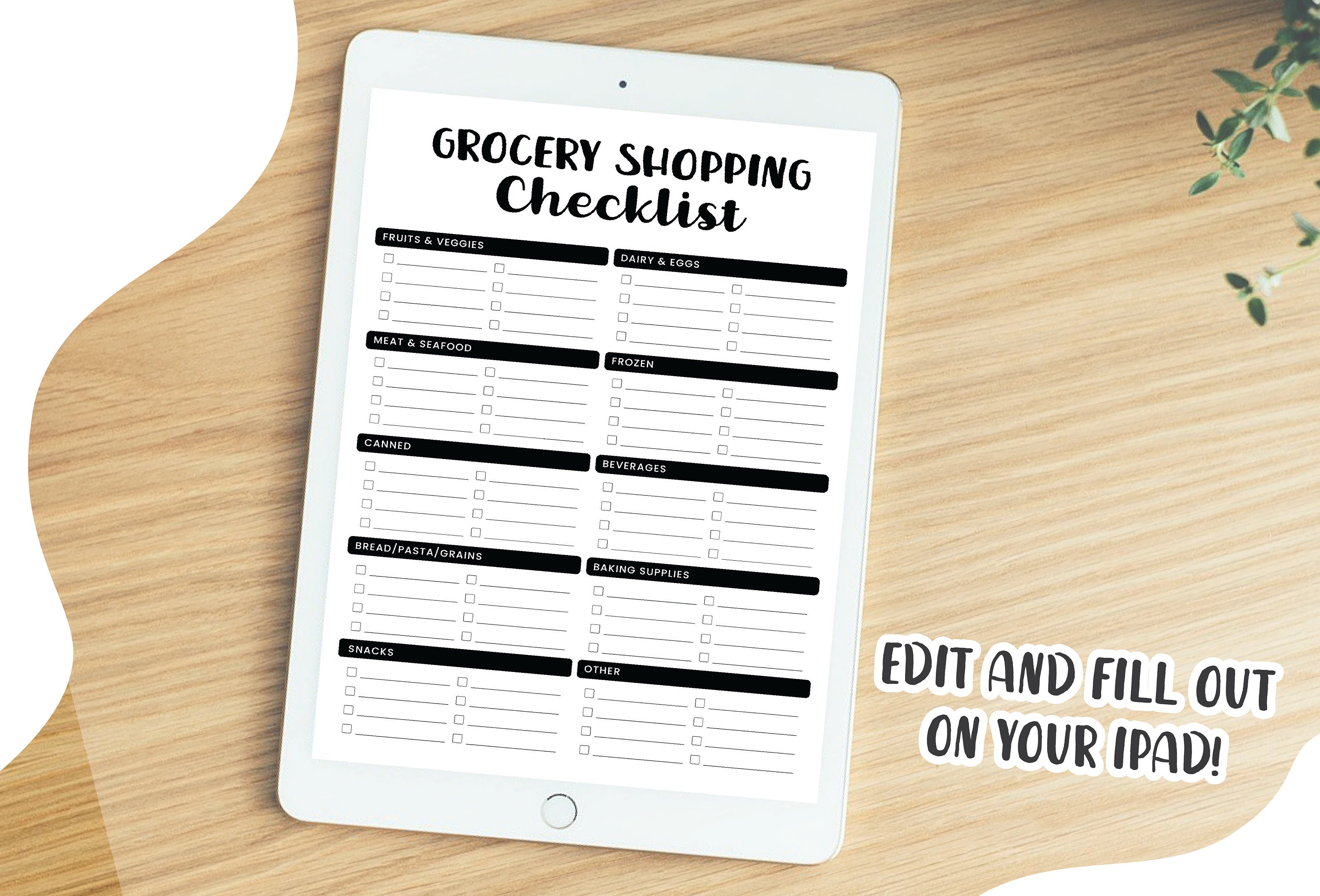 Simple Meal Plan Template, Meal Plan Print, Grocery Lists Printable ...