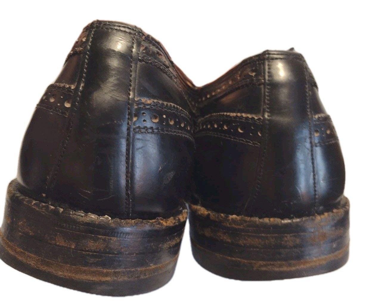 Royal Tweed by Cheaney Church’s Longwing Shoes Men Size 10.5 Black Brogue Oxford Tweed by Cheaney of England Black Wingtip Oxford Pebble  main image 2