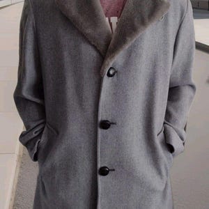 Pendleton Vintage Long Wool Coat With Fur Size 42 Men's - Etsy