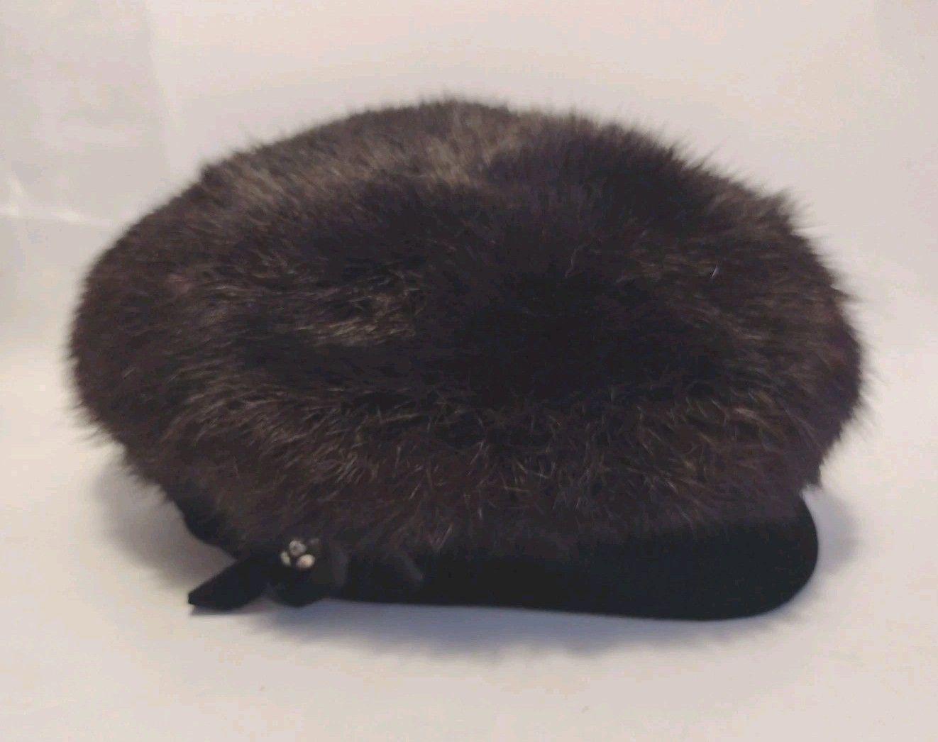 Vintage Women’s Rabbit Hair Black Hat with Velvet Band w/ Accent Rabbit Black Vintage Hats for Women for sale | eBay main image 4