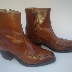Mens Vintage Side Zip Boots - Etsy