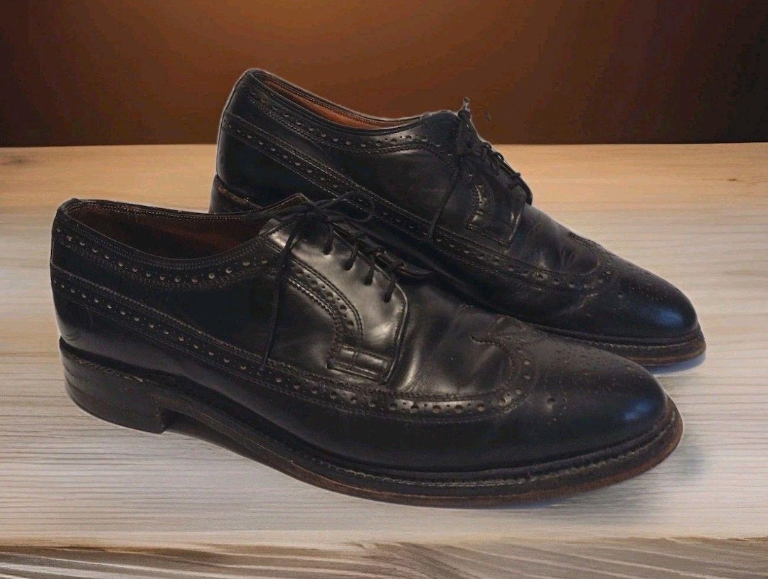 Royal Tweed by Cheaney Church’s Longwing Shoes Men Size 10.5 Black Brogue Oxford Tweed by Cheaney of England Black Wingtip Oxford Pebble  main image 3