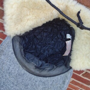 Vintage 80s Filson Wool Trapper Hat Shearling Lined USA ACTWU Medium image 6