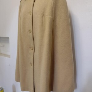 VTG 70s Pendleton 100% Virgin Wool Camel Cape Coat Arm Slits Satin Lined Sz 14 image 5