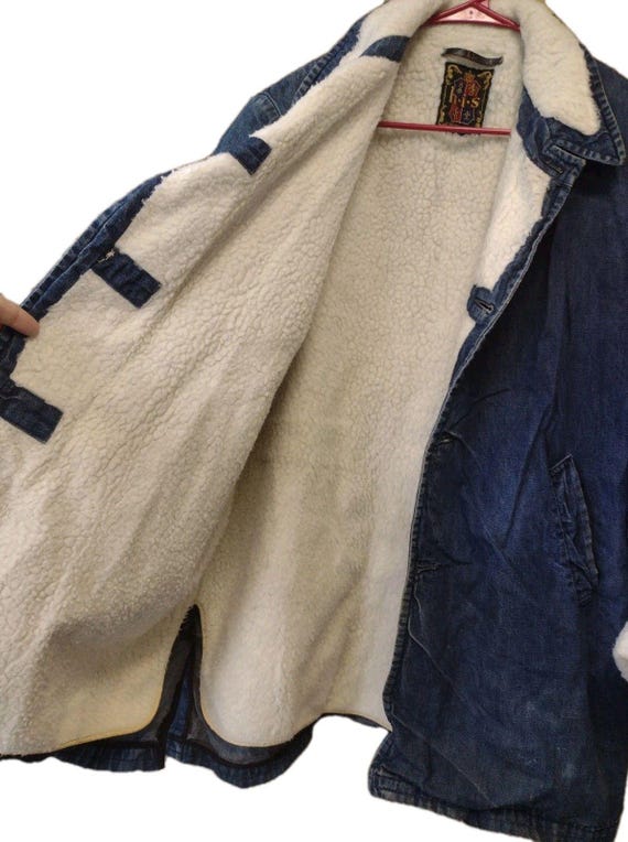 Vintage 70s H.I.S. Sportswear Denim Sherpa Lined … - image 10